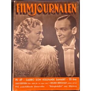 RARE 1935 Swedish Ginger Rogers Fred Astaire Magazine Hollywood Astaire Rogers